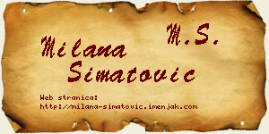Milana Simatović vizit kartica